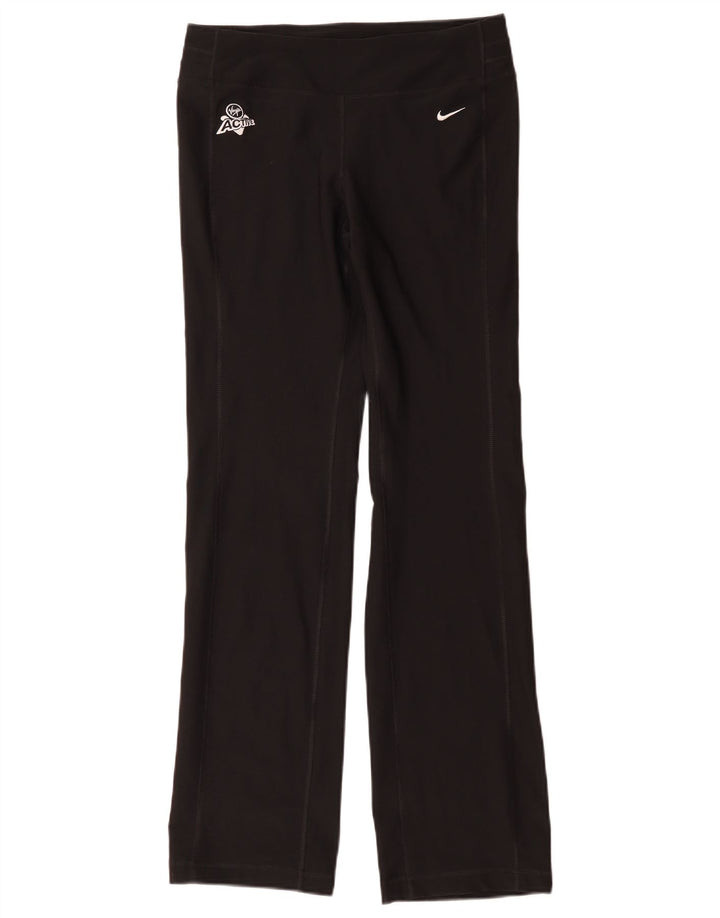 Nike Ženske Dri Fit Trenirke Hlače UK 10 Male crne poliesterske