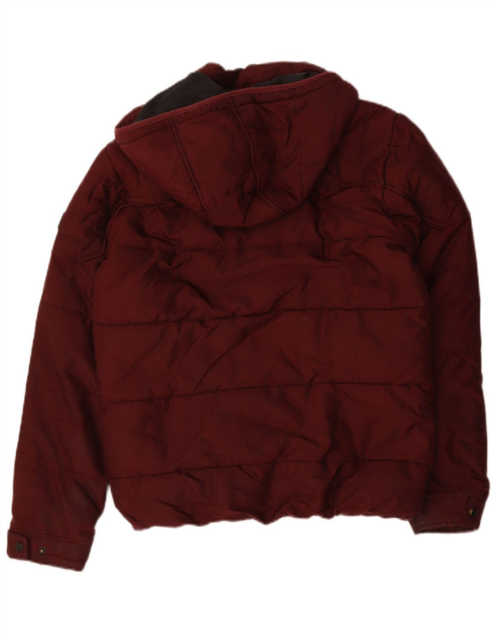 Jack & Jones muška podstavljena jakna s kapuljačom UK 36 mali tamnocrveni poliester