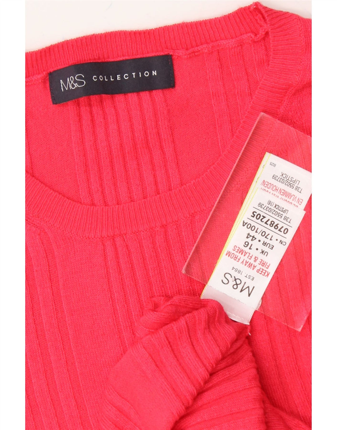 MARKS & SPENCER Womens Crew Neck Jumper Sweater UK 16 Large Pink Vintage Marks & Spencer and Second-Hand Marks & Spencer from Messina Hembry 