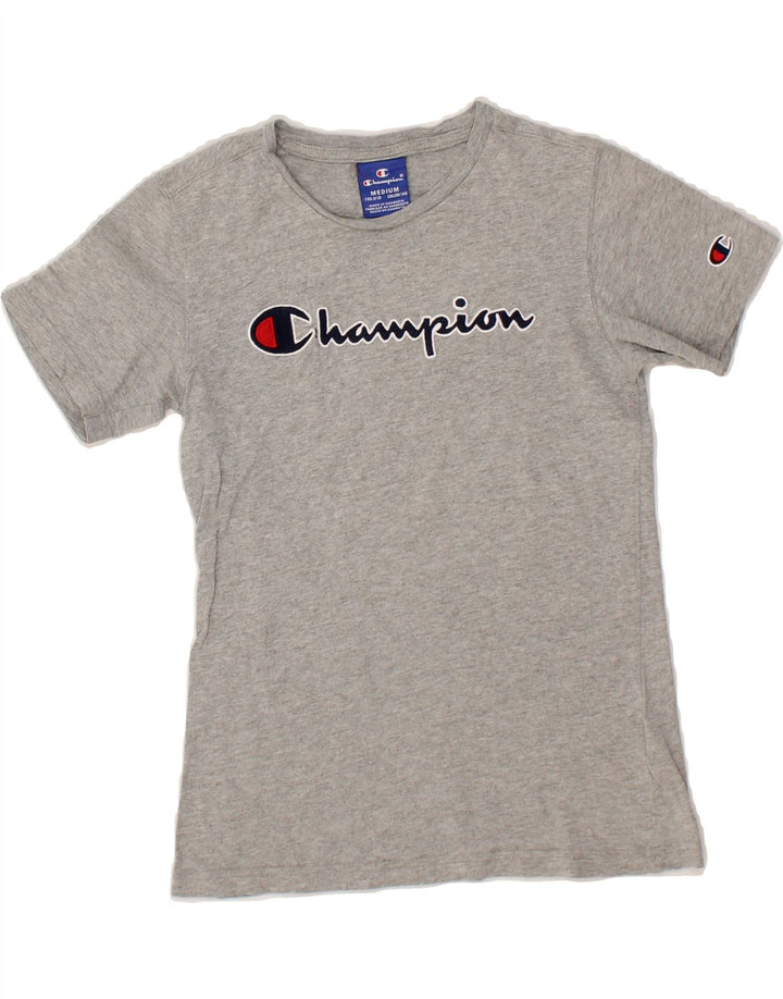 CHAMPION Boys Graphic T-Shirt Top 9-10 Years Medium  Grey Cotton Vintage Champion and Second-Hand Champion from Messina Hembry 