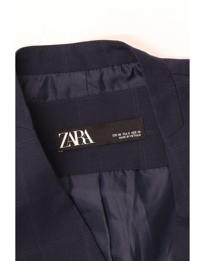 Zara ženski sako sa 1 gumbom EU 38 mali tamnoplavi karirani