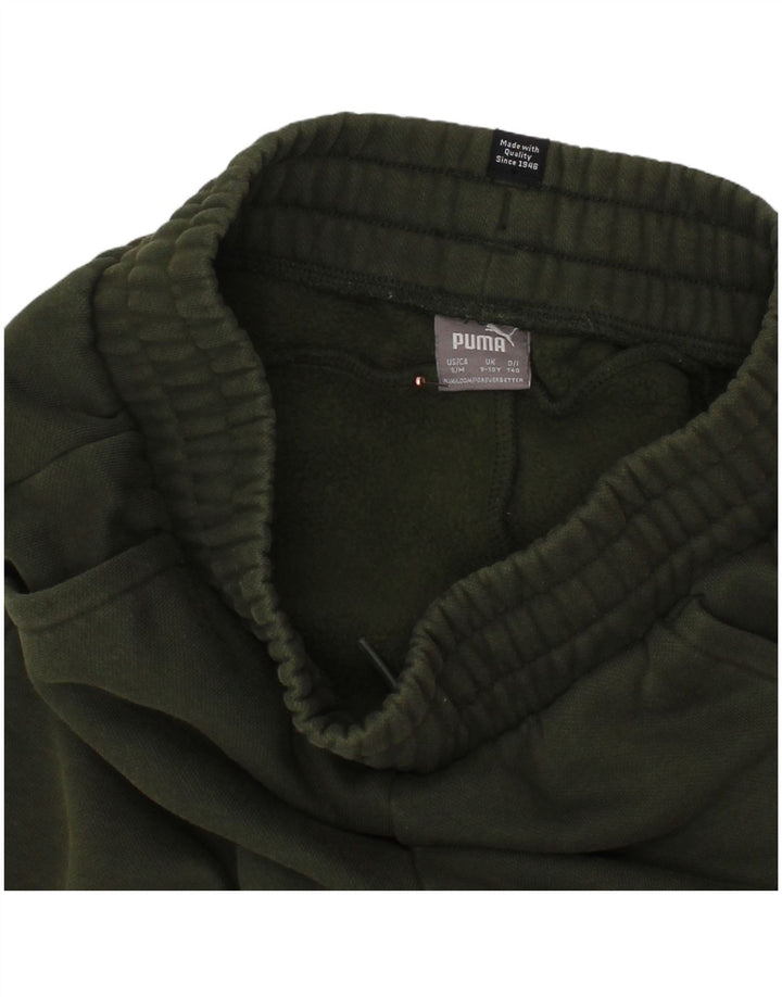 PUMA Trenirka za dječake, hlače za trčanje, 9-10 godina, zeleni pamuk