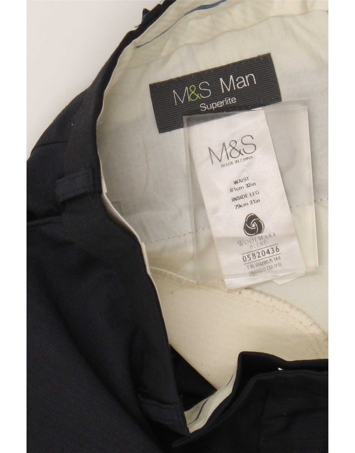 Marks & Spencer muške hlače ravnog odijela W32 L31 tamnoplava vuna
