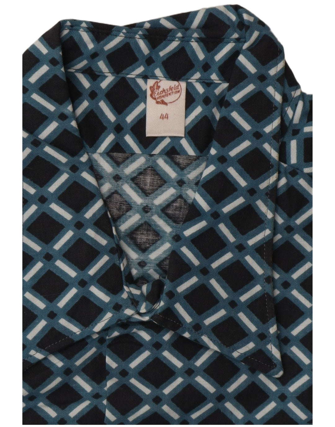 EICHSFELD KONFEKTION Muška košulja veličina 44 XL plava geometrijska retro