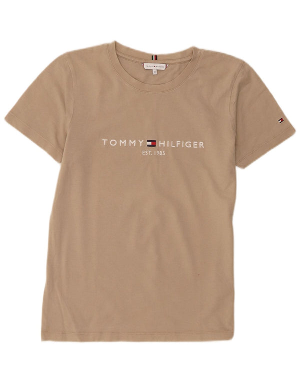 Tommy Hilfiger Ženska majica kratkih rukava s grafičkim motivima UK 6 XS Bež pamuk