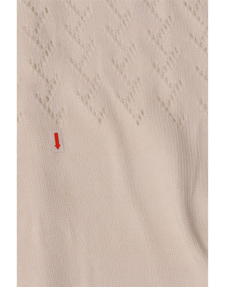 Vintage ženski kardigan džemper UK 14 Srednje bijeli