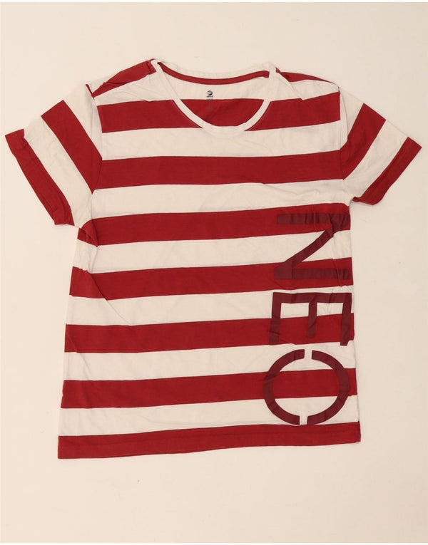 ADIDAS ženska majica kratkih rukava s neo grafikom UK 14, velike pamučne crvene pruge