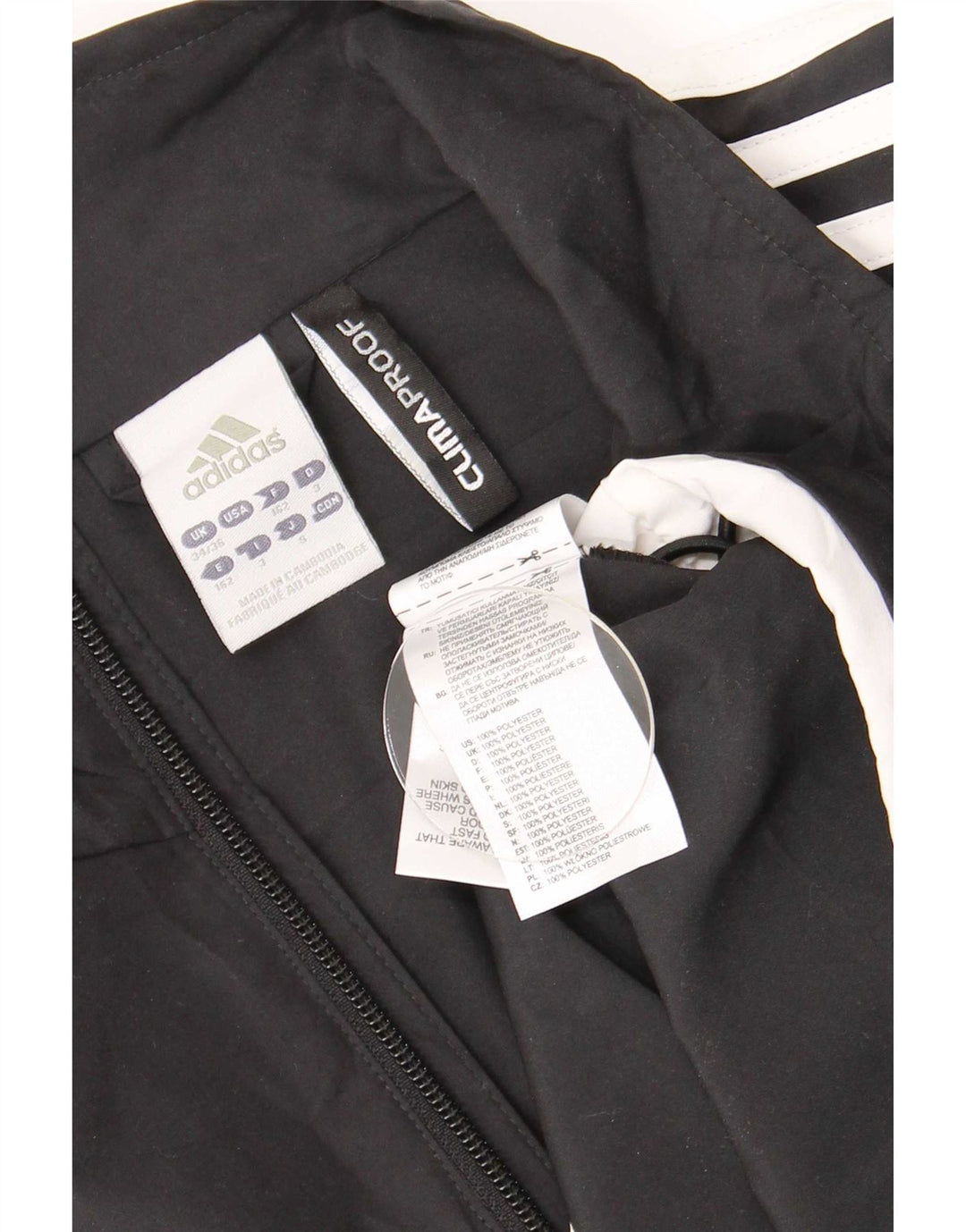 Adidas gornji dio trenirke otporan na klimatske uvjete UK 34/36 mali crni
