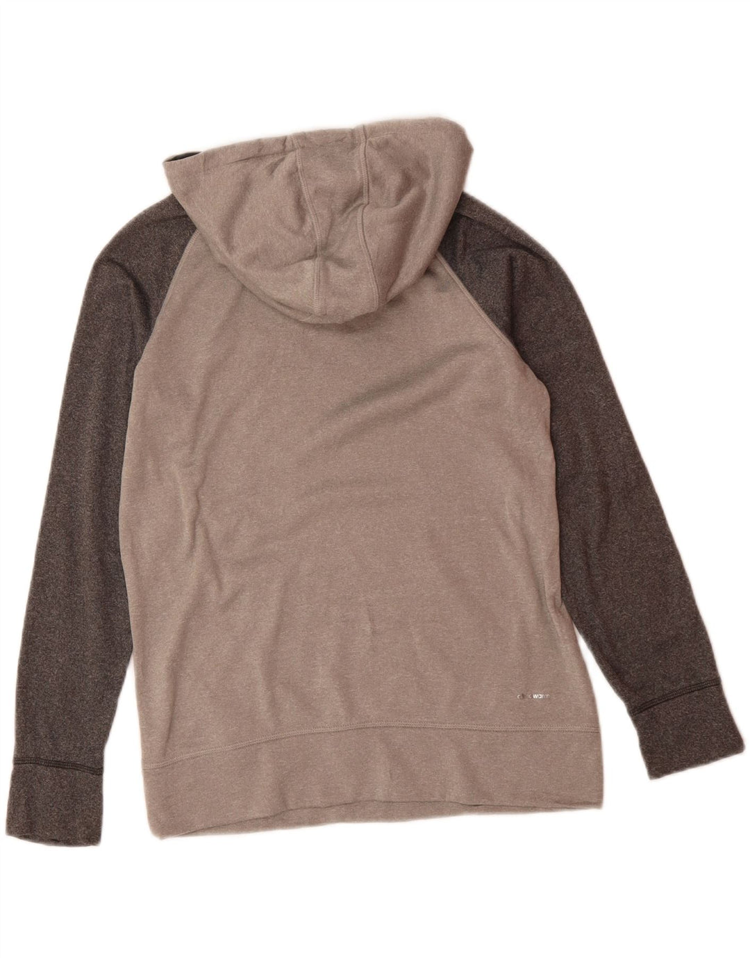 ADIDAS Womens Hoodie Jumper UK 14 Medium Grey Colourblock Polyester Vintage Adidas and Second-Hand Adidas from Messina Hembry 