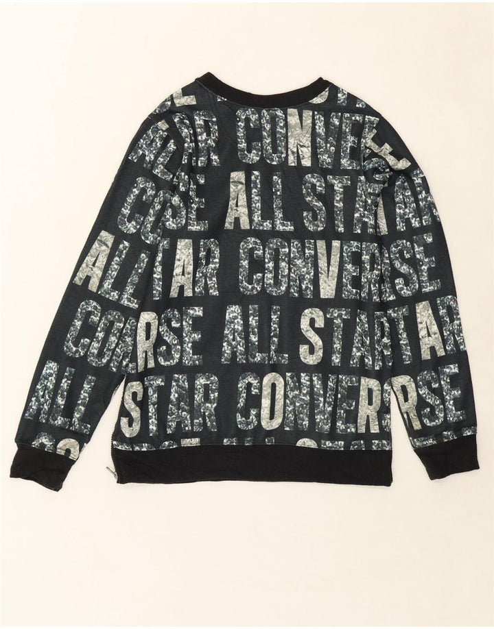 CONVERSE Boys Graphic Sweatshirt Jumper 13-14 Years XL Black Polyester Vintage Converse and Second-Hand Converse from Messina Hembry 