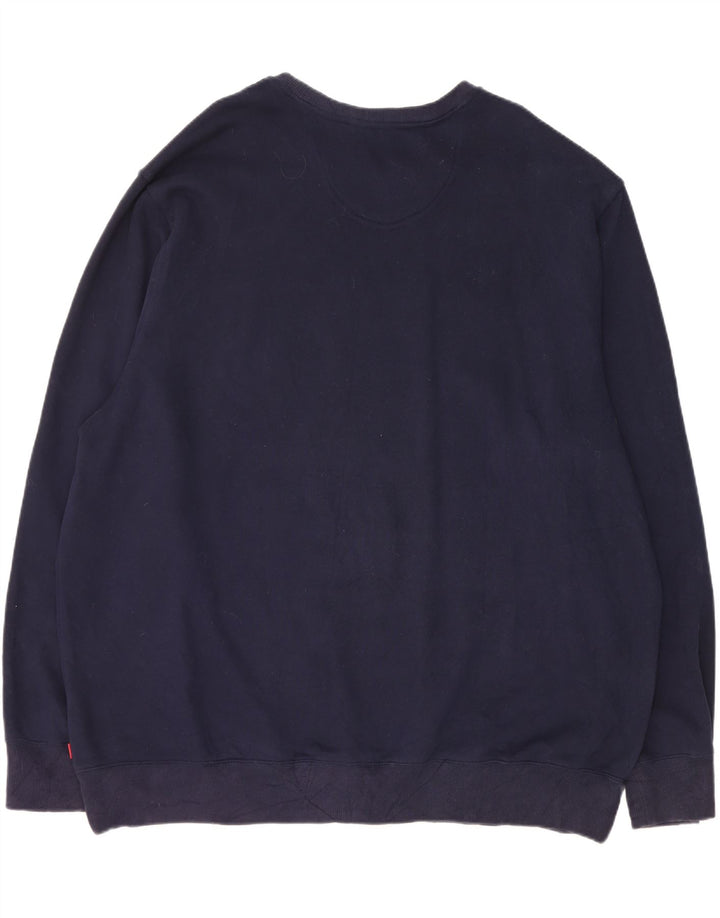 IZOD Mens Tall Sweatshirt Jumper 2XL Navy Blue Cotton