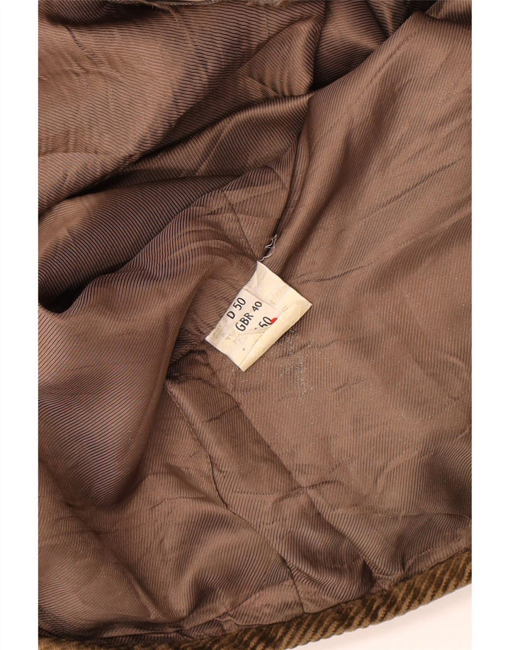 Vintage muški prsluk UK 40 srednje smeđi patchwork poliester