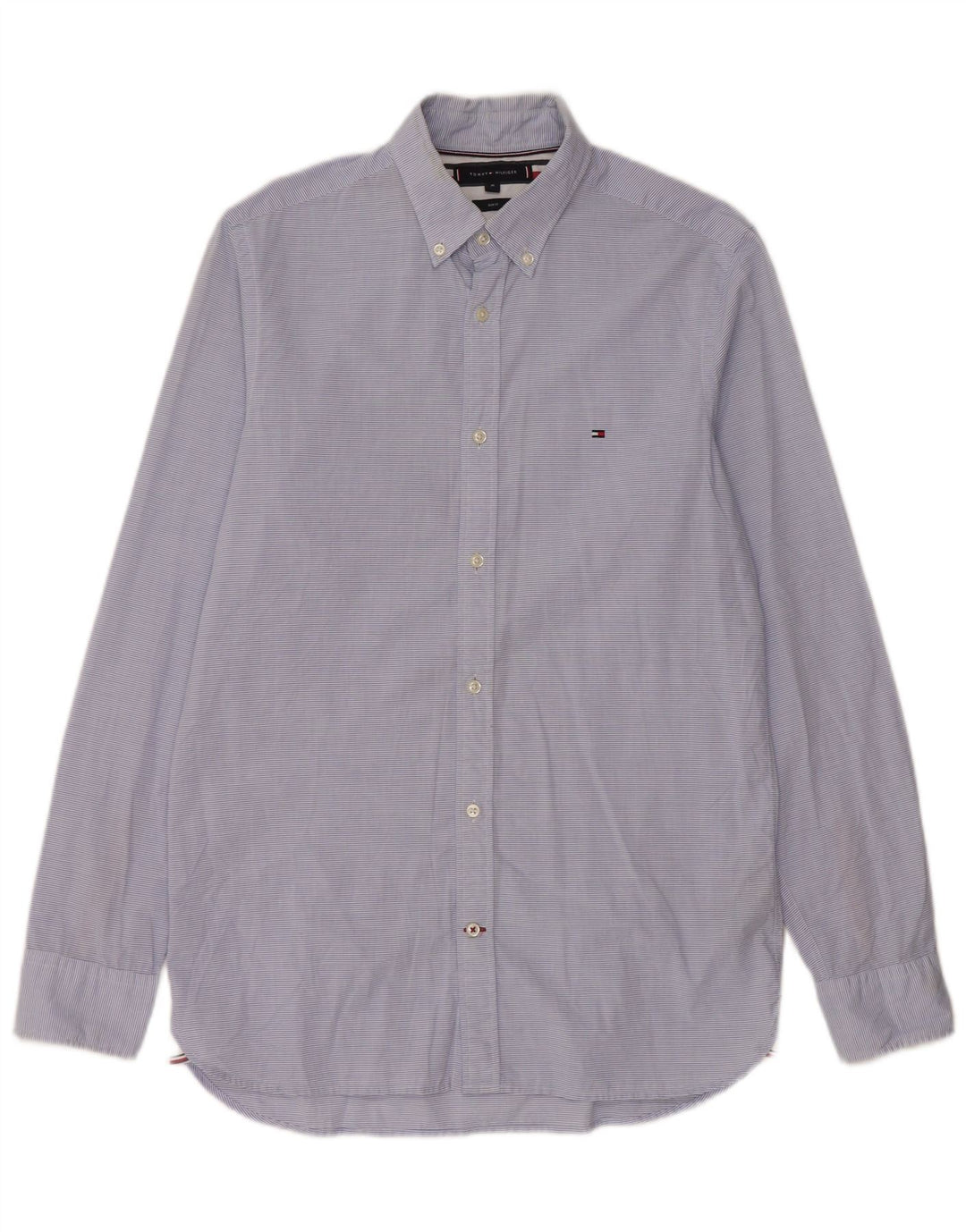 Tommy Hilfiger muška uska košulja srednje plave pamučne pruge