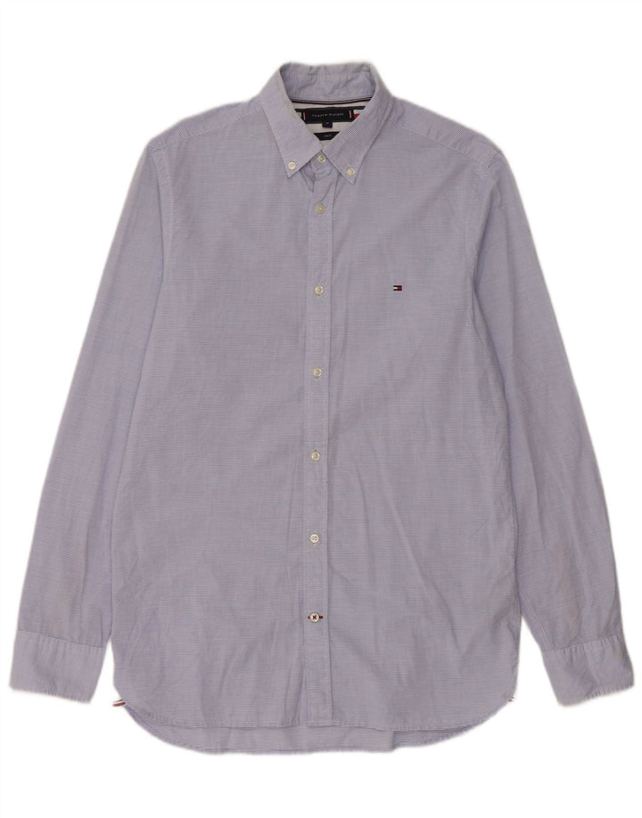 Tommy Hilfiger muška uska košulja srednje plave pamučne pruge