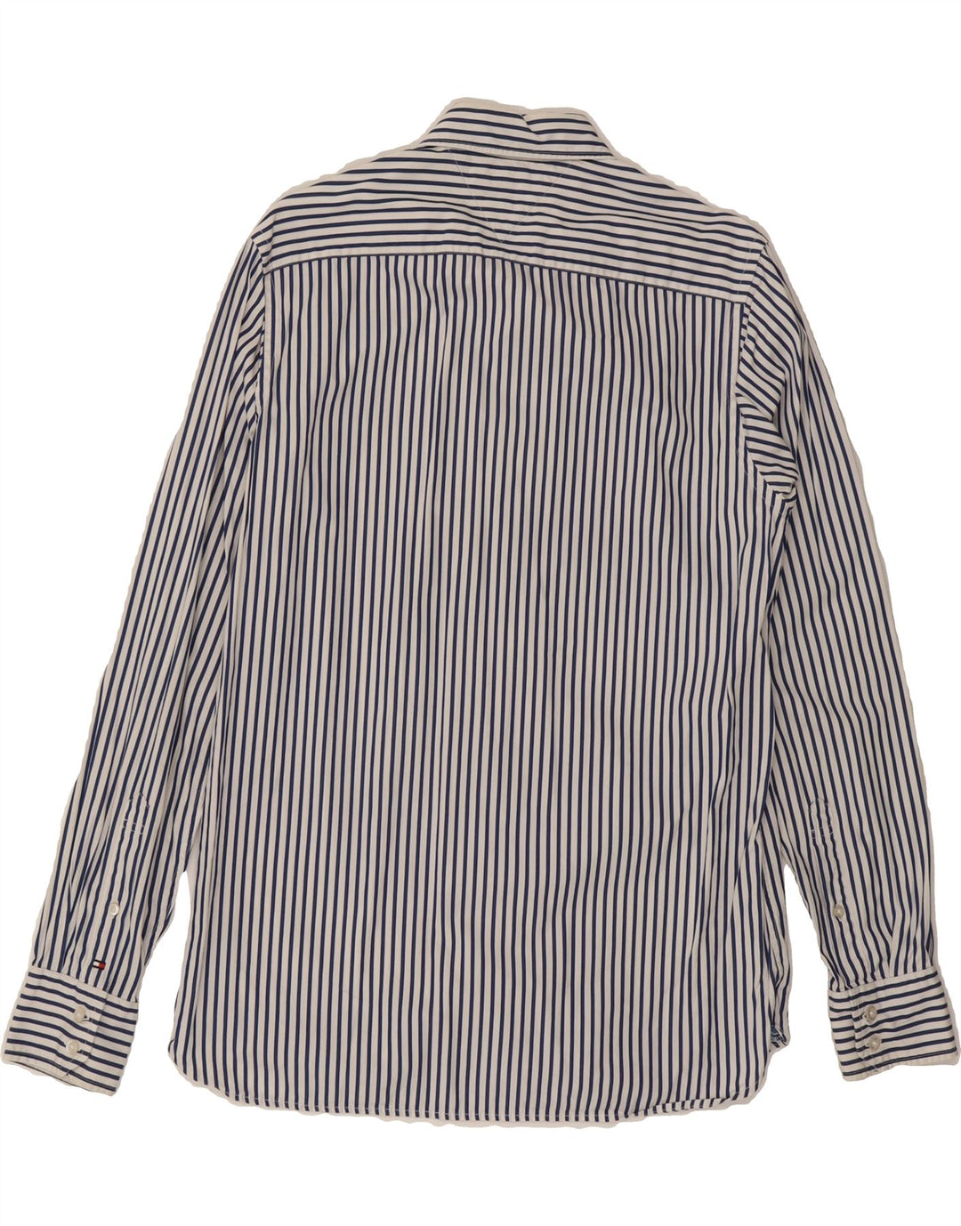 TOMMY HILFIGER Mens Shirt Medium White Striped Cotton Vintage Tommy Hilfiger and Second-Hand Tommy Hilfiger from Messina Hembry 