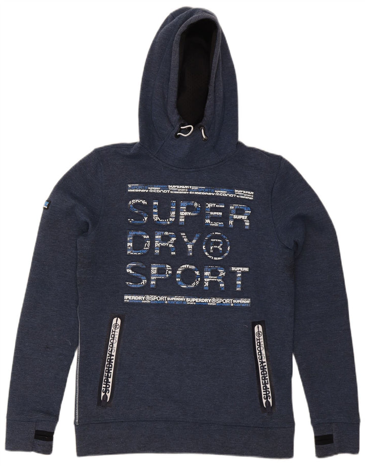 Superdry muška majica s kapuljačom s kapuljačom, mali tamnoplavi poliester