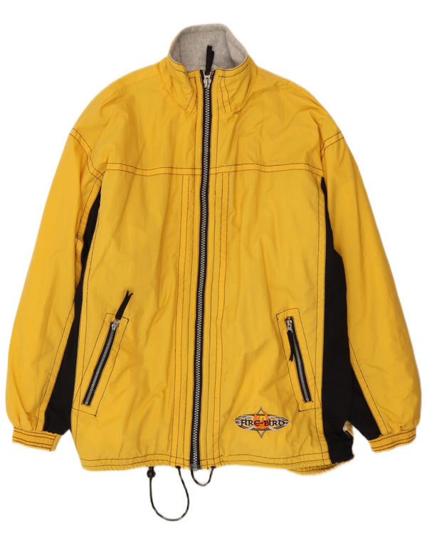 Cosmos Mens Loose Fit Windbreaker Jacket UK 40 Large Yellow Colourblock