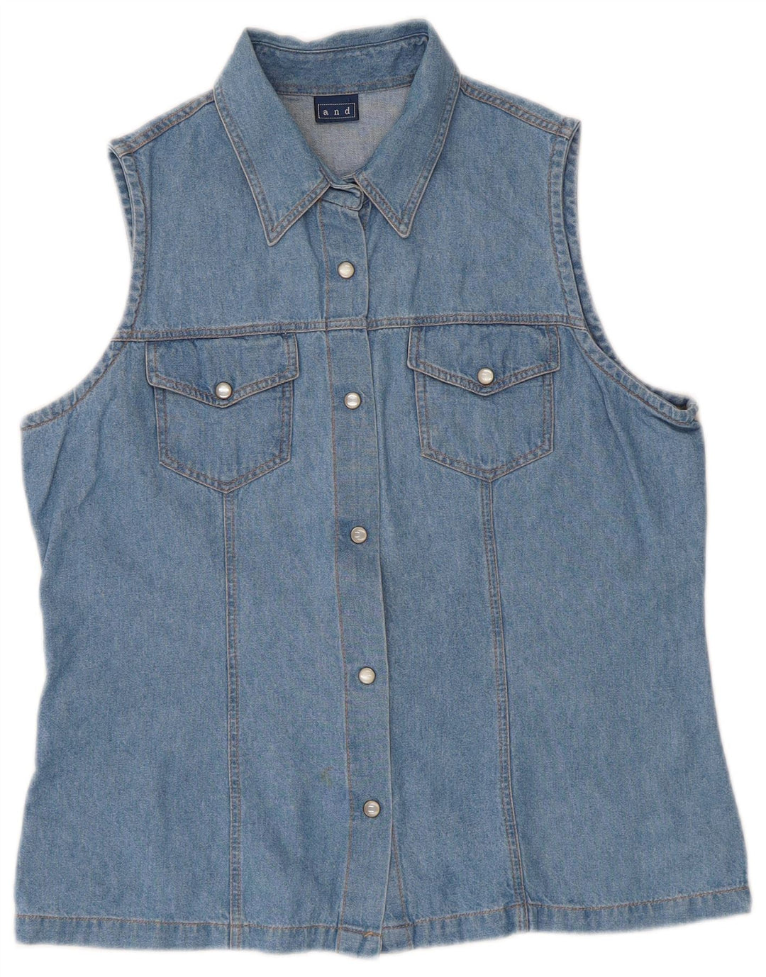 I ženska traper košulja bez rukava IT 46 Large Blue Cotton