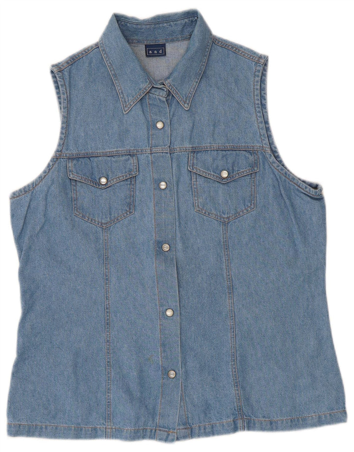 I ženska traper košulja bez rukava IT 46 Large Blue Cotton
