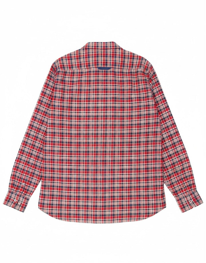 TOMMY HILFIGER Mens Custom Fit Shirt Large Red Check Cotton