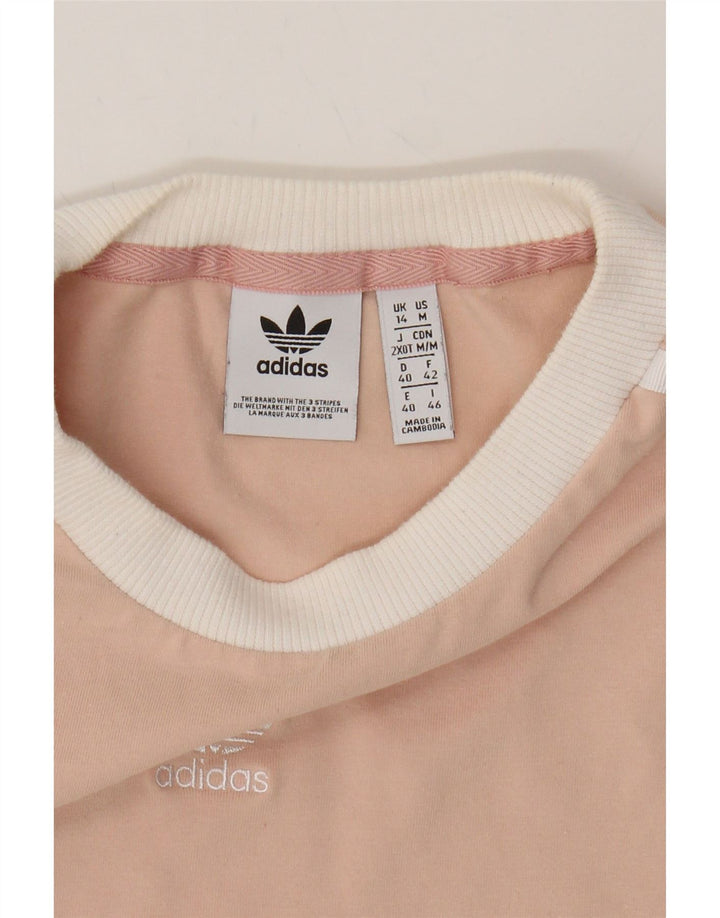 ADIDAS Womens Top Long Sleeve UK 14 Medium Pink Cotton Vintage Adidas and Second-Hand Adidas from Messina Hembry 