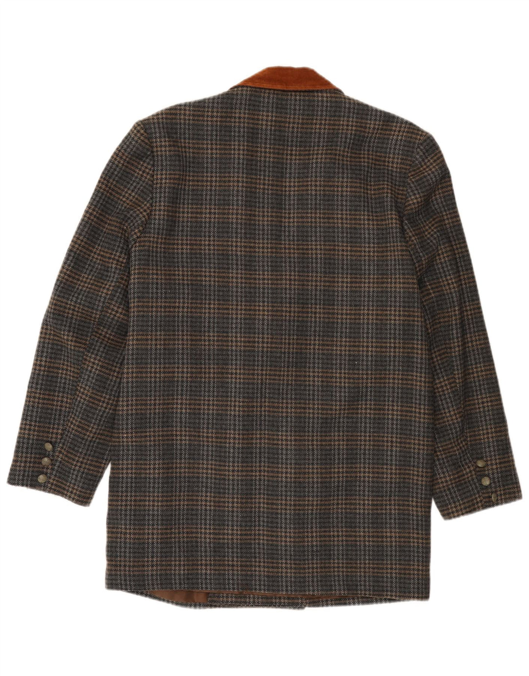 VINTAGE muška duga jakna jakna UK 40 Large Grey Houndstooth