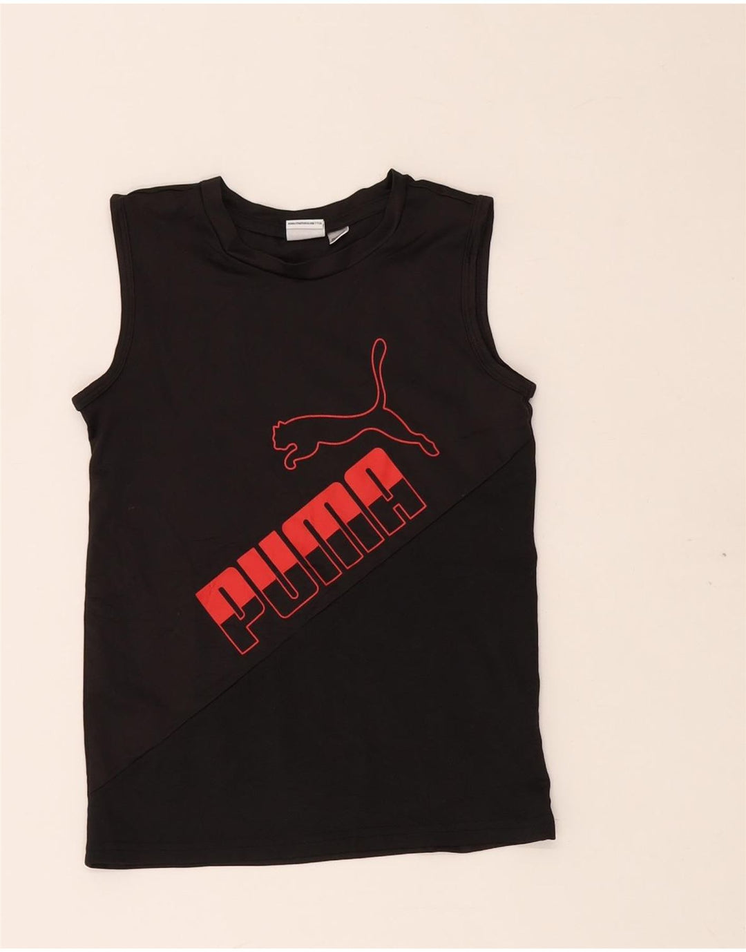 PUMA Boys Graphic Vest Top 6-7 Years Black Poliester