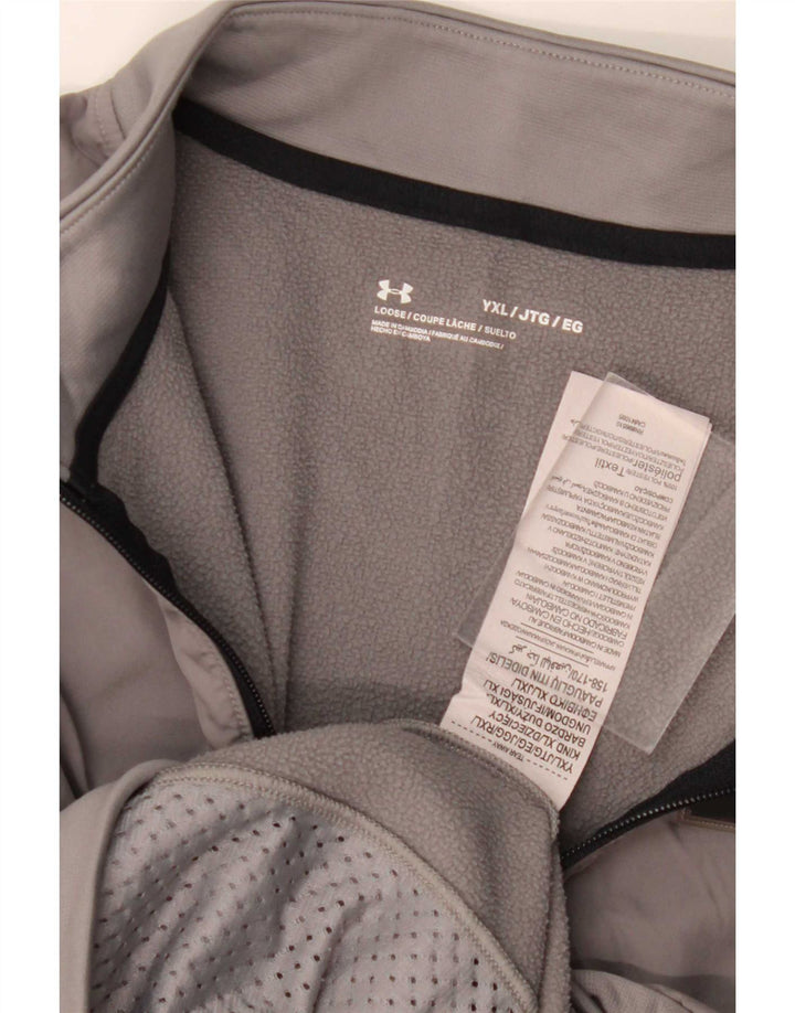 Under Armour majica s izrezom s patentnim zatvaračem za dječake 13-14 godina XL sivi poliester