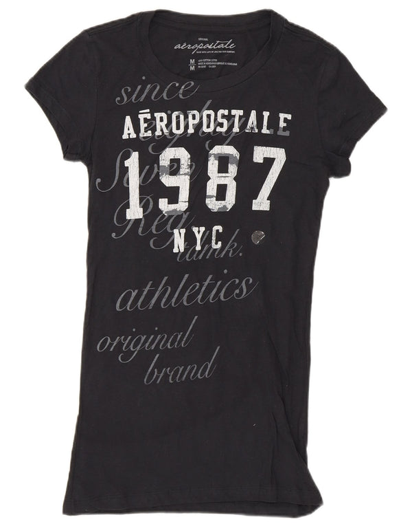 Aeropostale ženska majica kratkih rukava s grafičkim motivima UK 12 srednje tamnoplavi pamuk