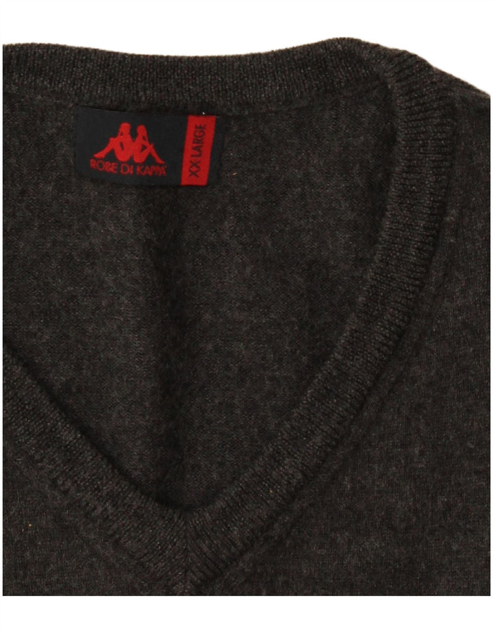 KAPPA muški pulover s V-izrezom 2XL sivi