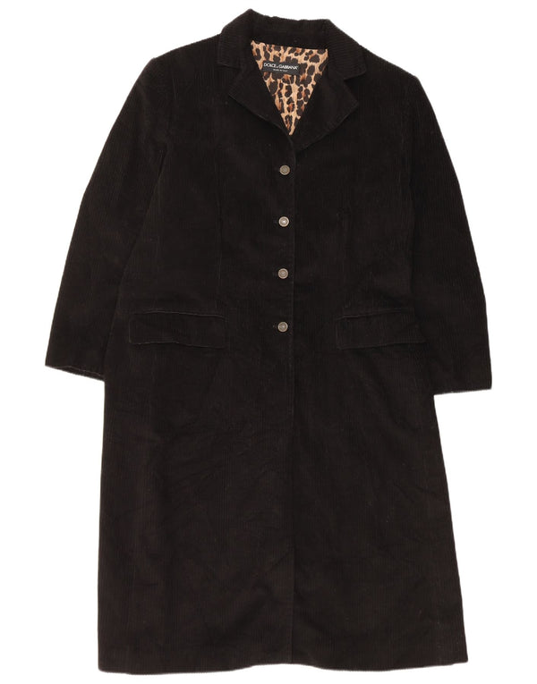 Dolce & Gabbana Womens Corduroy Coat IT 44 Medium Black Cotton Classic