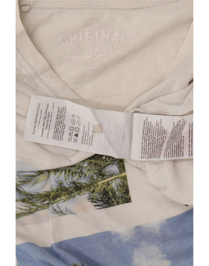 JACK & JONES Muška grafička majica kratkih rukava XL bijeli pamuk