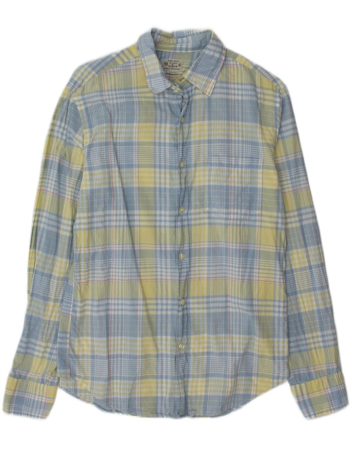 J. CREW Mens Shirt Small Blue Check Cotton
