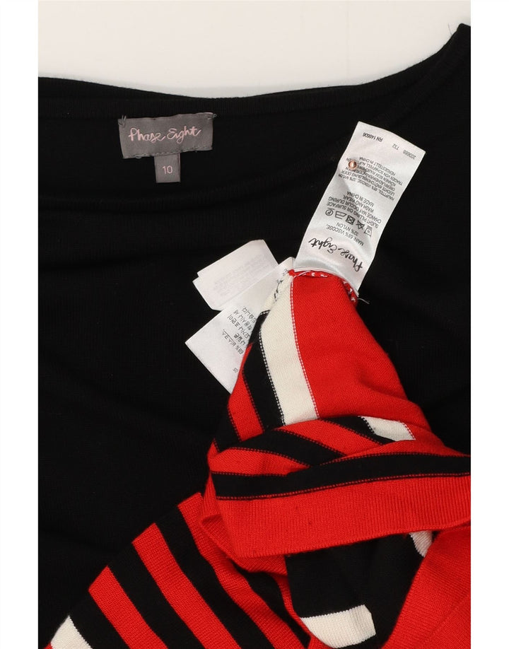 PHASE EIGHT Ženska džemper haljina 3/4 rukava UK 10 Mala crna na pruge