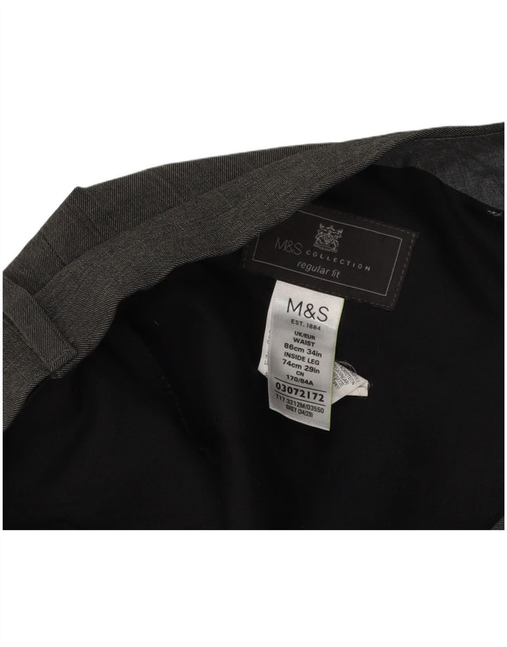 Marks & Spencer muške hlače standardnog kroja W34 L29 sivi poliester