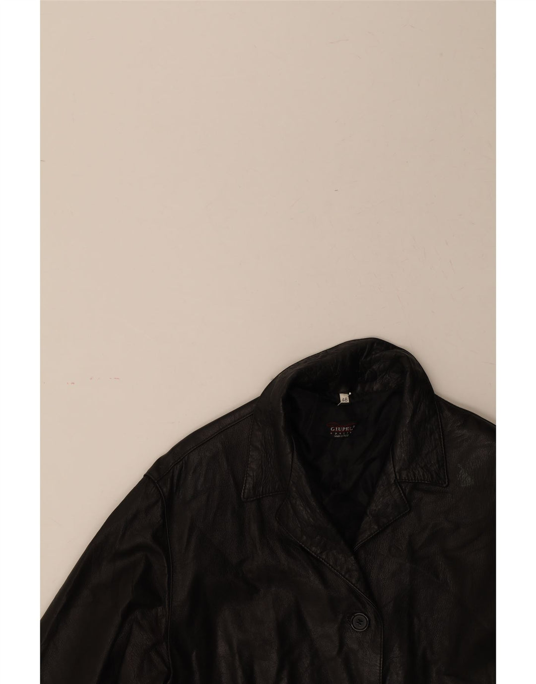 VINTAGE Womens Leather Jacket IT 48 XL Black Leather Classic Vintage Vintage and Second-Hand Vintage from Messina Hembry 
