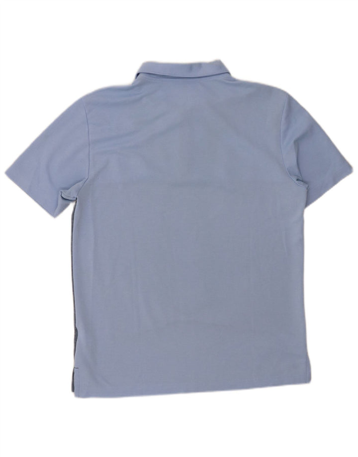 ADIDAS Mens Polo Shirt Medium Blue Colourblock Polyester