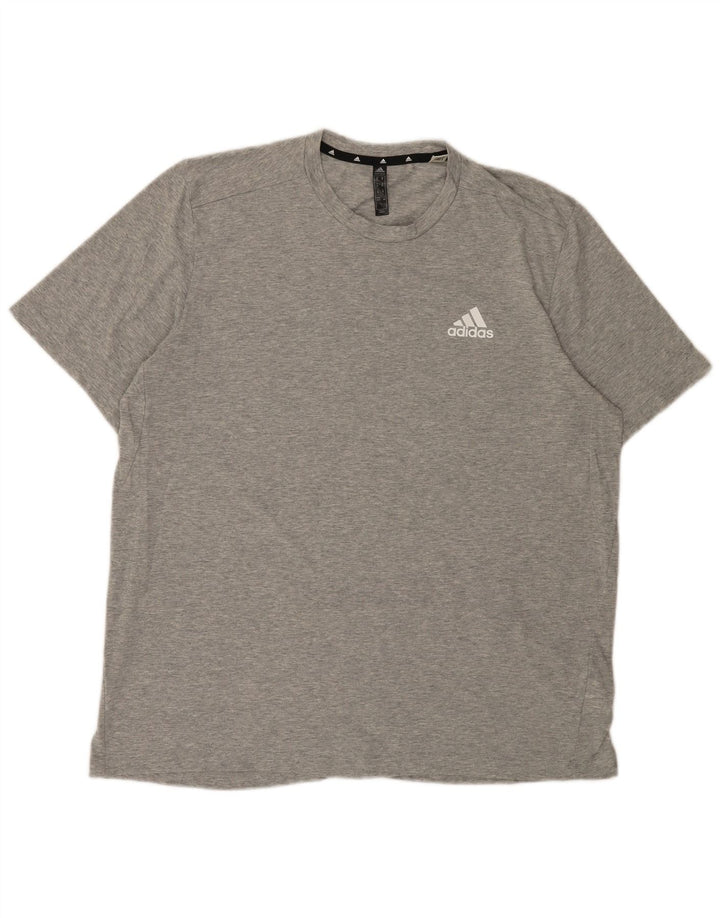 ADIDAS Mens T-Shirt Top XL Grey Polyester