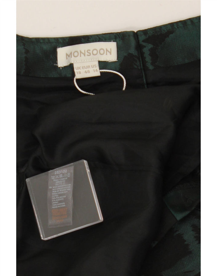 MONSOON ženska plašt haljina bez rukava UK 18 XL Zeleni cvjetni poliester