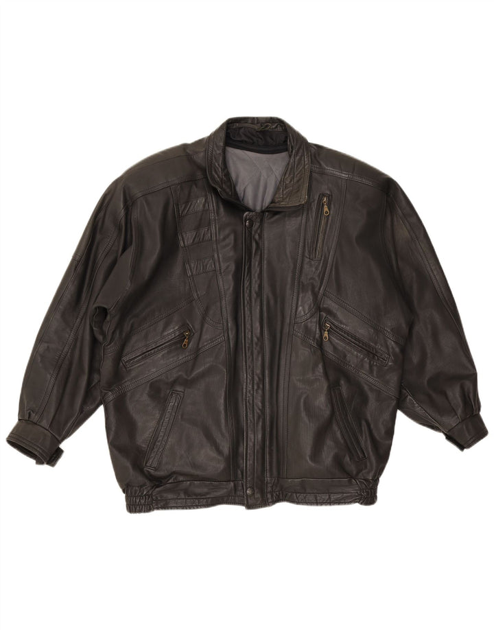 Vintage muška kožna jakna UK 42 XL crna