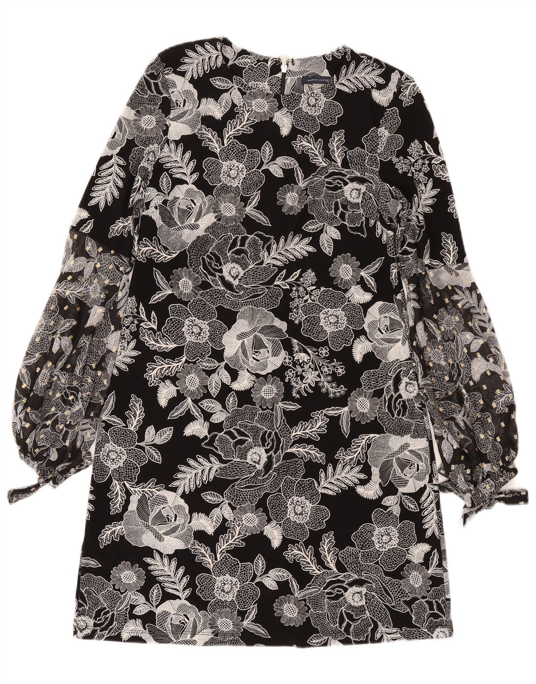 Tommy Hilfiger ženska pomaknuta haljina dugih rukava US 4 Mala crna cvjetna