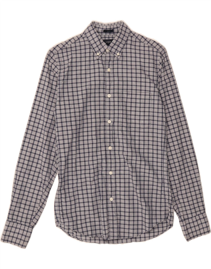 J. CREW Mens Slim Shirt XS Navy Blue Check Cotton Vintage J. Crew and Second-Hand J. Crew from Messina Hembry 