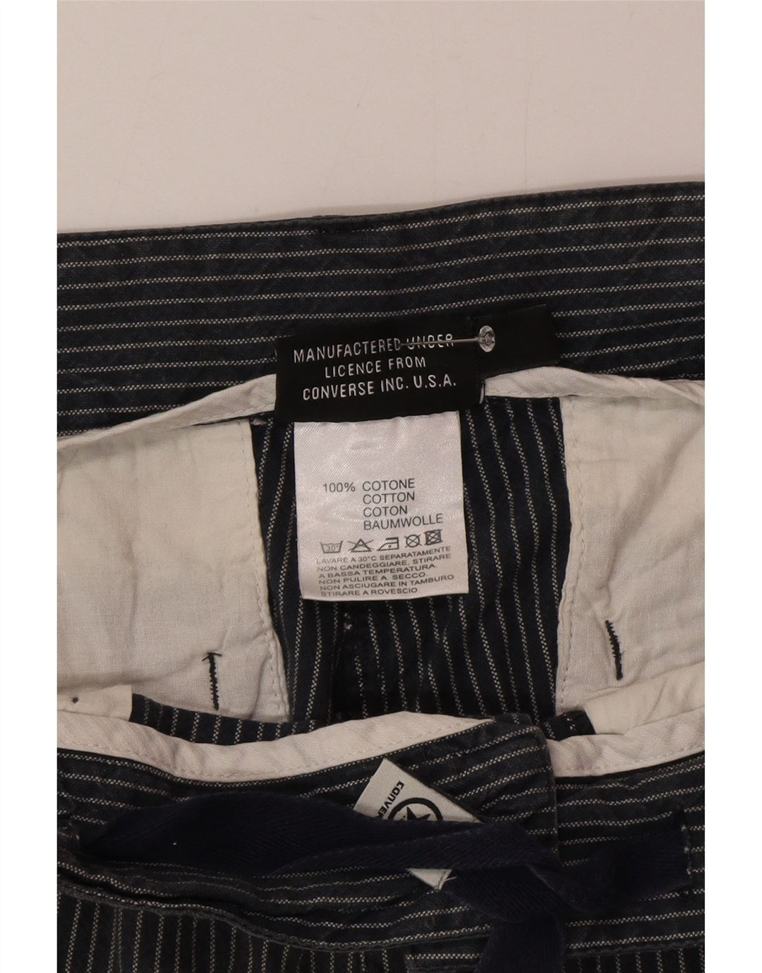Converse muške chino kratke hlače srednje veličine W32 pamuk na sive pruge