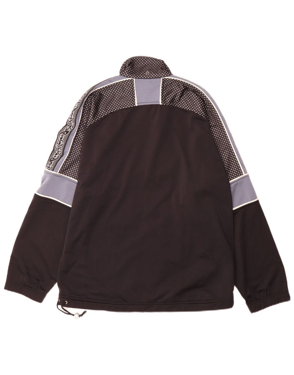 Asics Mens Graphic Tracksuit Top Jacket Medium Black Colourblock Polyester