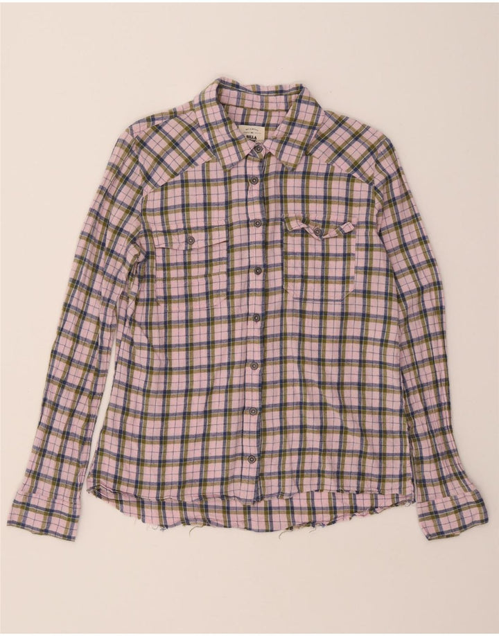 BILLABONG Womens Flannel Shirt UK 14 Medium Pink Check Cotton Vintage Billabong and Second-Hand Billabong from Messina Hembry 