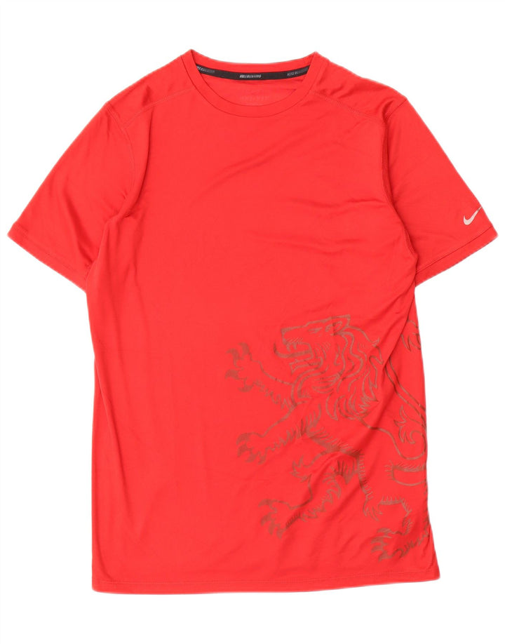 Nike Dri Fit Graphic majica kratkih rukava srednje crvene boje od poliestera