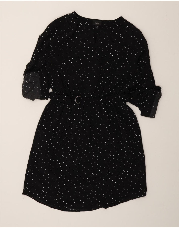 MOSSIMO Womens Batwing A-Line Dress UK 10 Small Black Spotted Polyester Vintage Mossimo and Second-Hand Mossimo from Messina Hembry 