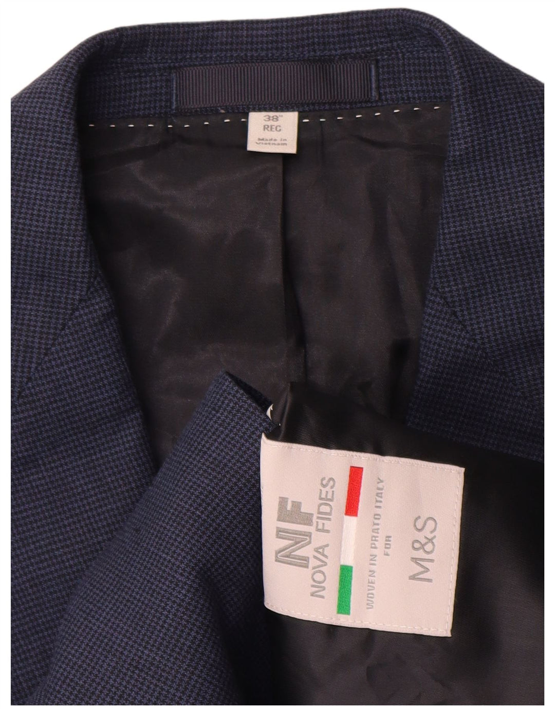 Marks & Spencer muška jakna sa 2 gumba UK 38 Srednje plava houndstooth
