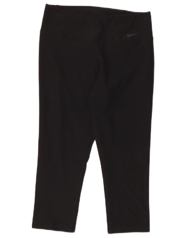Nike ženske Dri Fit Capri tajice UK 10 male crne poliesterske