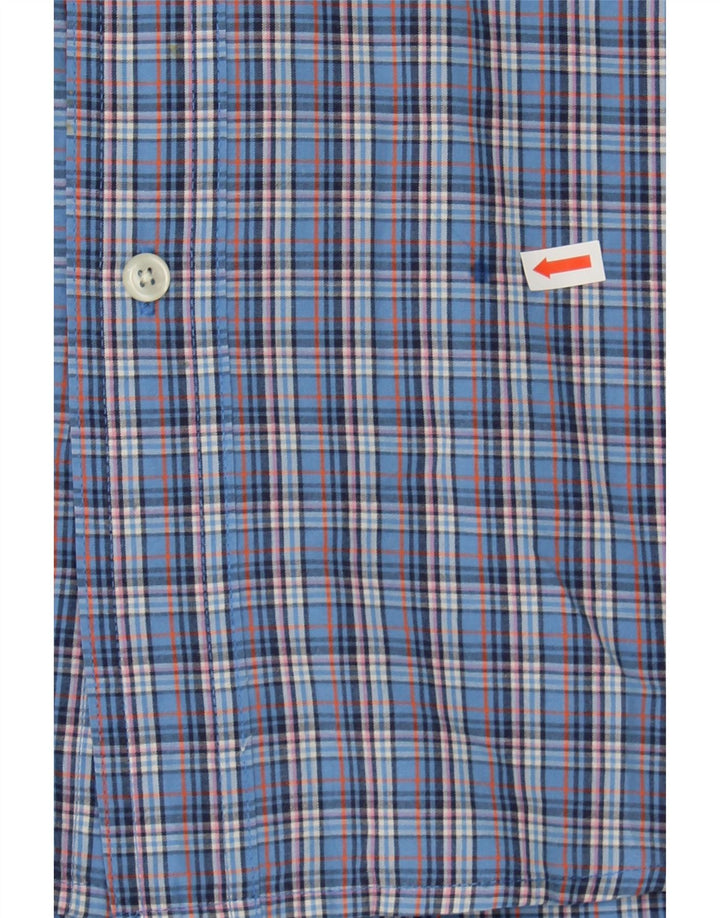 CHAPS Mens Shirt Large Blue Check Cotton Vintage Chaps and Second-Hand Chaps from Messina Hembry 